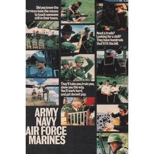Army Navy Air Force‎ Marines Recruiting Centerfold Military Jobs Print Ad 1983
